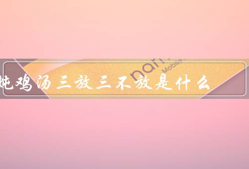 炖鸡汤三放三不放是什么