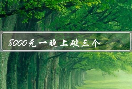 8000元一晚上破三个