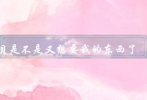 宝贝是不是又想要我的东西了