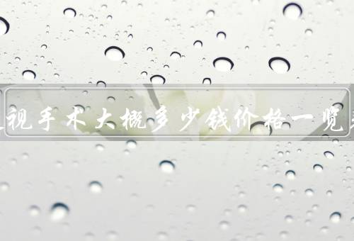 做个近视手术大概多少钱价格一览表