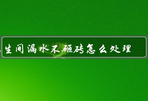 卫生间漏水不砸砖怎么处理