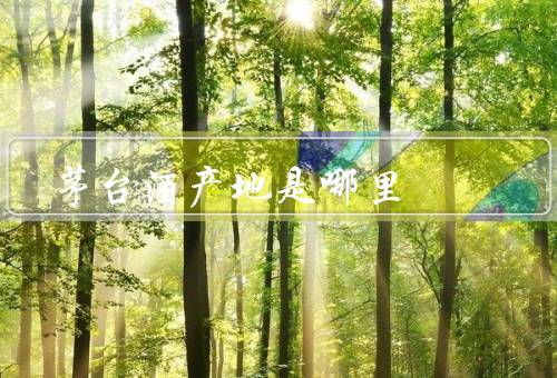 茅台酒产地是哪里