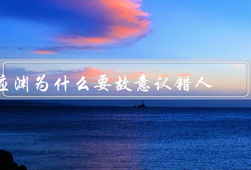 应渊为什么要故意认错人