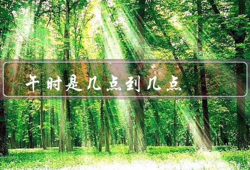 午时是几点到几点