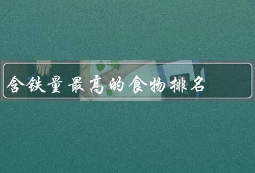 含铁量最高的食物排名