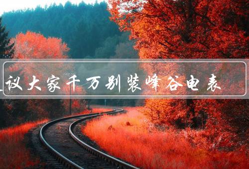 建议大家千万别装峰谷电表