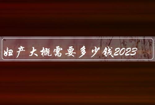 刨妇产大概需要多少钱2023